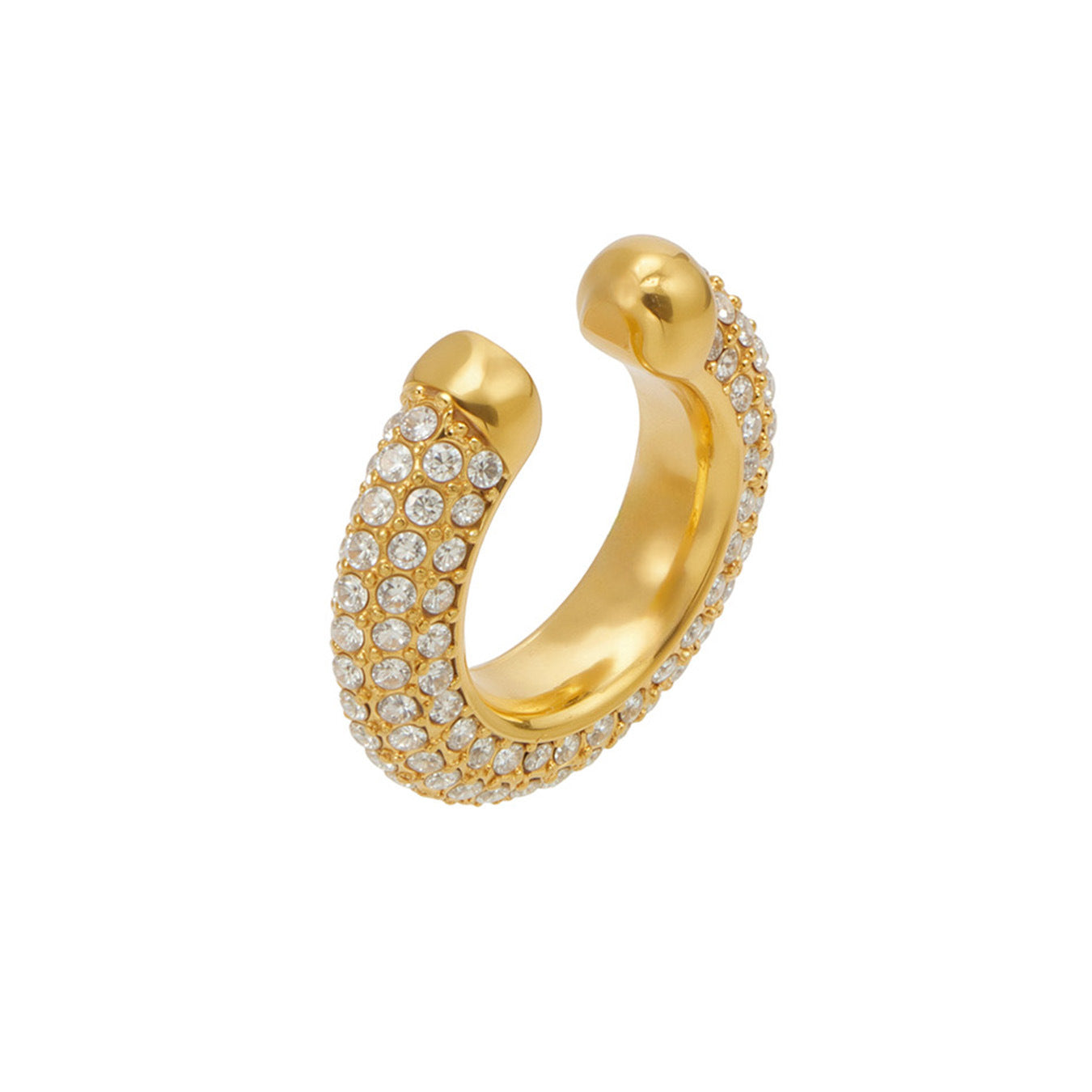 316L Stainless Steel 18K PVD Gold Zircon Ear Clip made with 316L stainless steel and 18K PVD gold finish for wholesale jewelry buyers - image 8