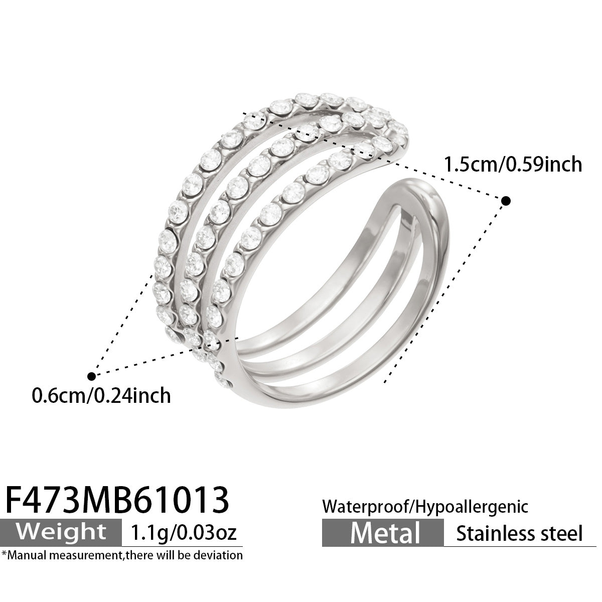 316L Stainless Steel 18K PVD Gold Zircon Ear Clip made with 316L stainless steel and 18K PVD gold finish for wholesale jewelry buyers - image 10