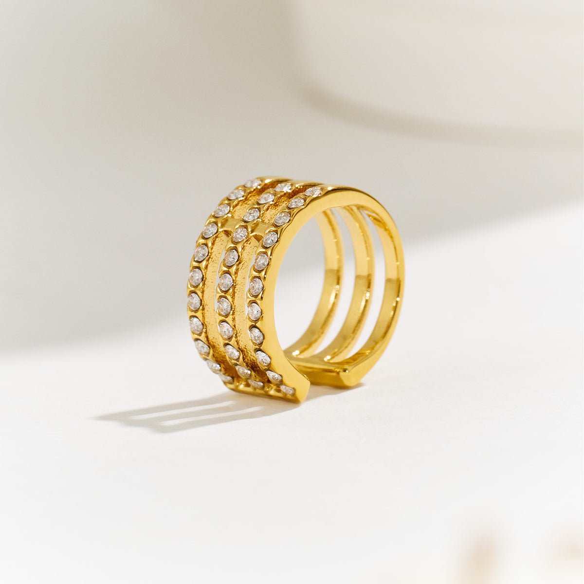 316L Stainless Steel 18K PVD Gold Zircon Ear Clip made with 316L stainless steel and 18K PVD gold finish for wholesale jewelry buyers - image 12
