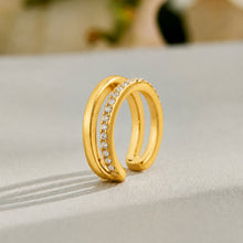 316L Stainless Steel 18K PVD Gold Double Layer Zircon Ear Clips made with 316L stainless steel and 18K PVD gold finish for wholesale jewelry buyers - image 5