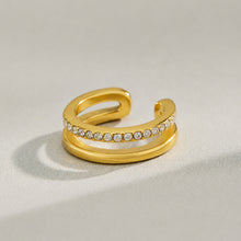 316L Stainless Steel 18K PVD Gold Double Layer Zircon Ear Clips made with 316L stainless steel and 18K PVD gold finish for wholesale jewelry buyers - image 6