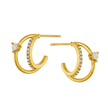 Stunning 316L stainless steel zircon earrings in gold finish