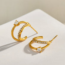 316L Stainless Steel 18K PVD Gold Zircon Earrings made with 316L stainless steel and 18K PVD gold finish for wholesale jewelry buyers - image 10
