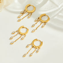 316L Stainless Steel 18K PVD Gold Droplet Zircon Earrings made with 316L stainless steel and 18K PVD gold finish for wholesale jewelry buyers - image 11