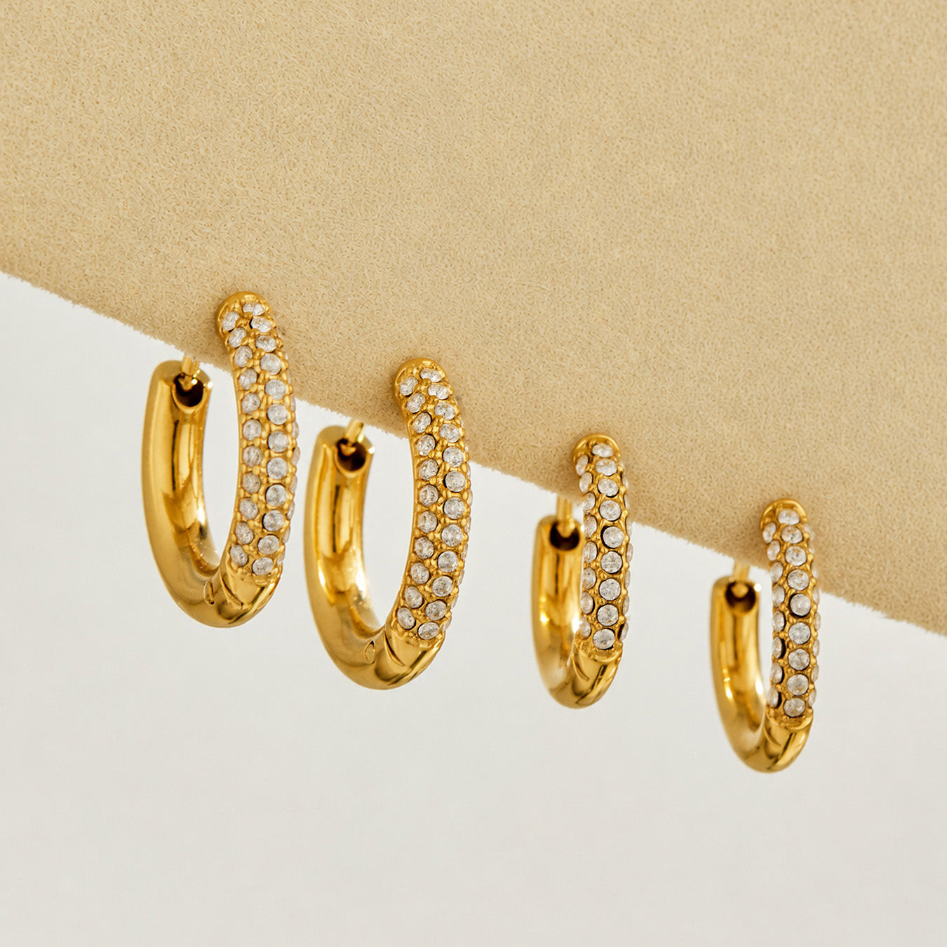 316L Stainless Steel 18K PVD Gold Zircon Earrings made with 316L stainless steel and 18K PVD gold finish for wholesale jewelry buyers - image 12