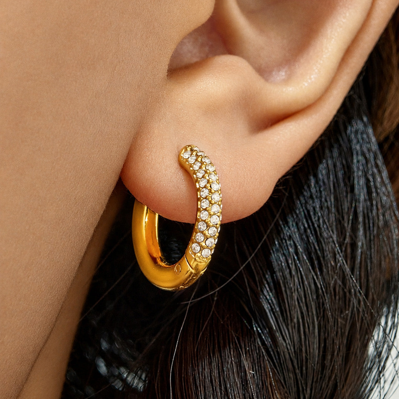 316L Stainless Steel 18K PVD Gold Zircon Earrings made with 316L stainless steel and 18K PVD gold finish for wholesale jewelry buyers - image 18
