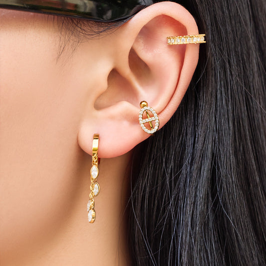 Droplet Zircon Earrings in Gold