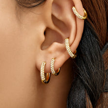 Chic 316L Stainless Steel 18K PVD Gold Zircon Earrings - 9mm