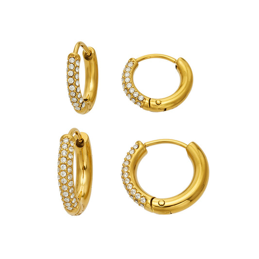 316L Stainless Steel 18K PVD Gold Zircon Earrings made with 316L stainless steel and 18K PVD gold finish for wholesale jewelry buyers - image 4