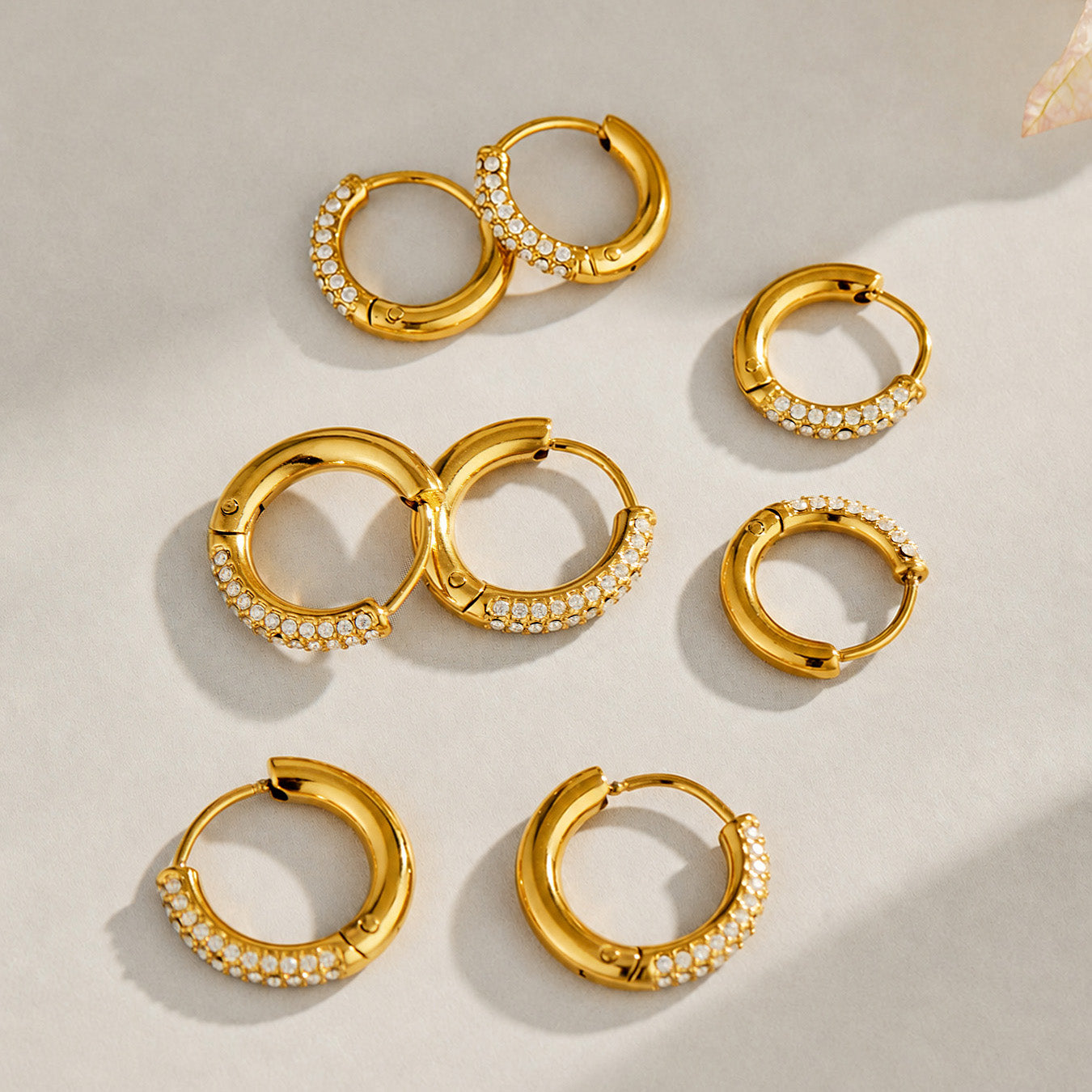 316L Stainless Steel 18K PVD Gold Zircon Earrings made with 316L stainless steel and 18K PVD gold finish for wholesale jewelry buyers - image 7