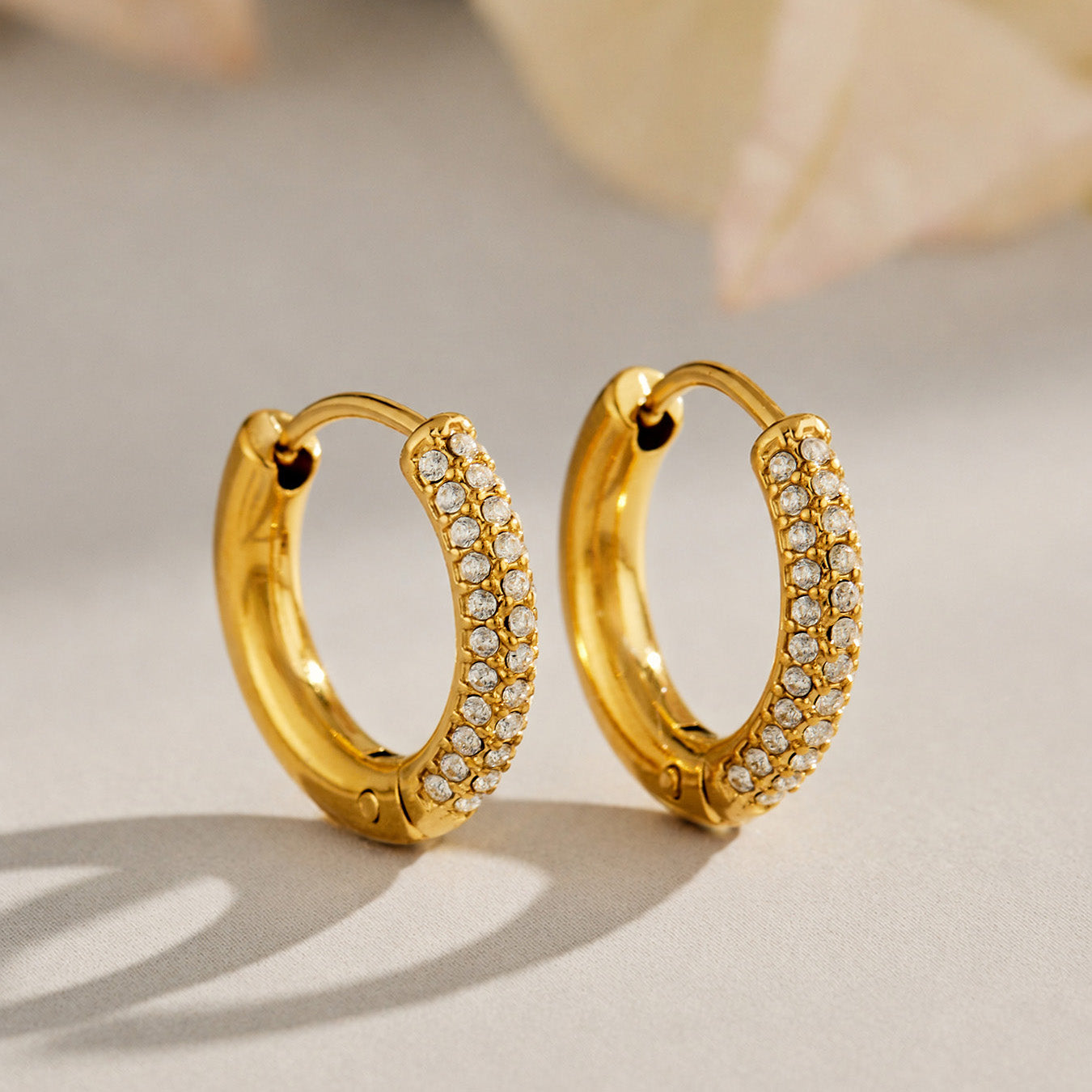 316L Stainless Steel 18K PVD Gold Zircon Earrings made with 316L stainless steel and 18K PVD gold finish for wholesale jewelry buyers - image 8