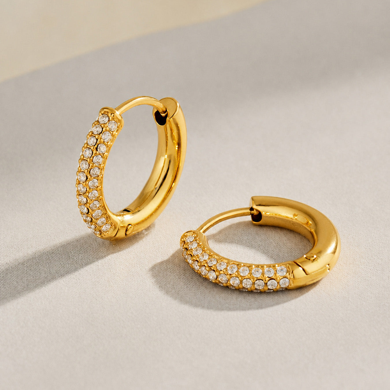 316L Stainless Steel 18K PVD Gold Zircon Earrings made with 316L stainless steel and 18K PVD gold finish for wholesale jewelry buyers - image 9