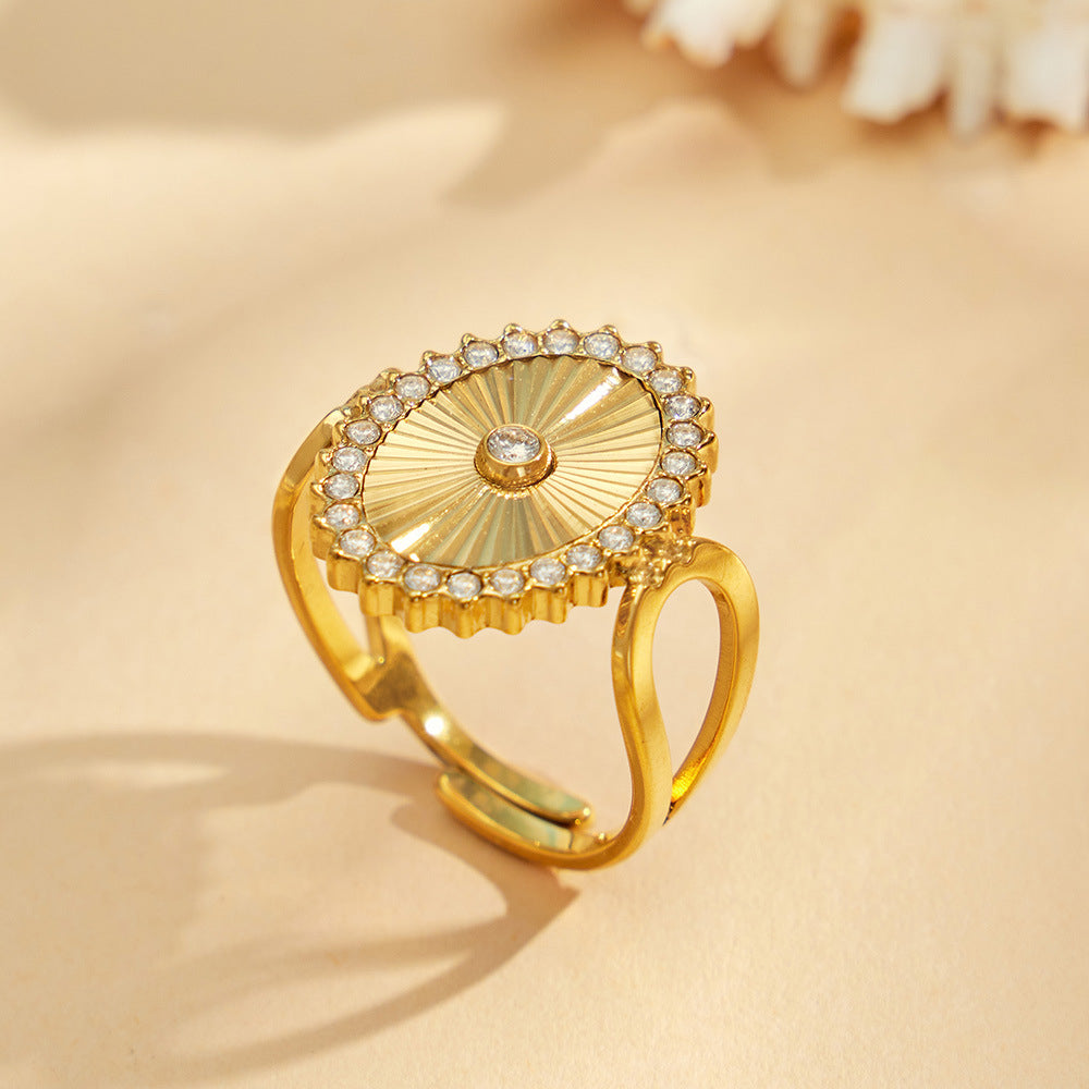 Elegant 316L Stainless Steel Heart Ring with Zircon