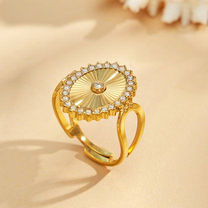 Elegant 316L Stainless Steel Heart Ring with Zircon