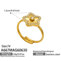 Gold Star Zircon Adjustable Open Ring (A667) / Ring