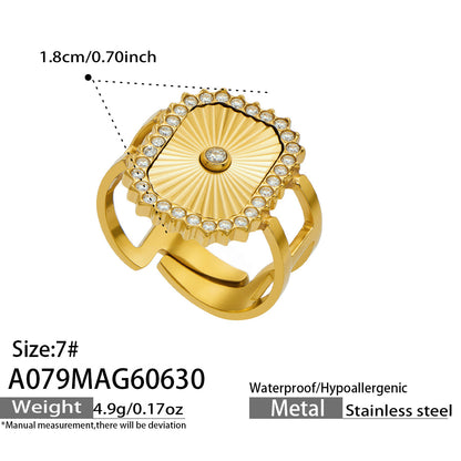 316L Stainless Steel 18K PVD Gold Zircon Heart Ring made with 316L stainless steel and 18K PVD gold finish for wholesale jewelry buyers - image 20