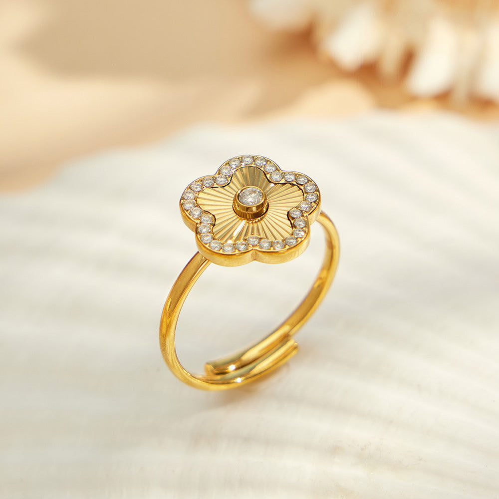316L Stainless Steel 18K PVD Gold Zircon Heart Ring made with 316L stainless steel and 18K PVD gold finish for wholesale jewelry buyers - image 4