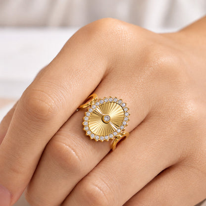 316L Stainless Steel 18K PVD Gold Zircon Heart Ring made with 316L stainless steel and 18K PVD gold finish for wholesale jewelry buyers - image 8