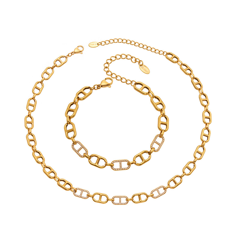 316L Stainless Steel 18K PVD Gold Zircon Rectangle Bracelet made with 316L stainless steel and 18K PVD gold finish for wholesale jewelry buyers - image 4
