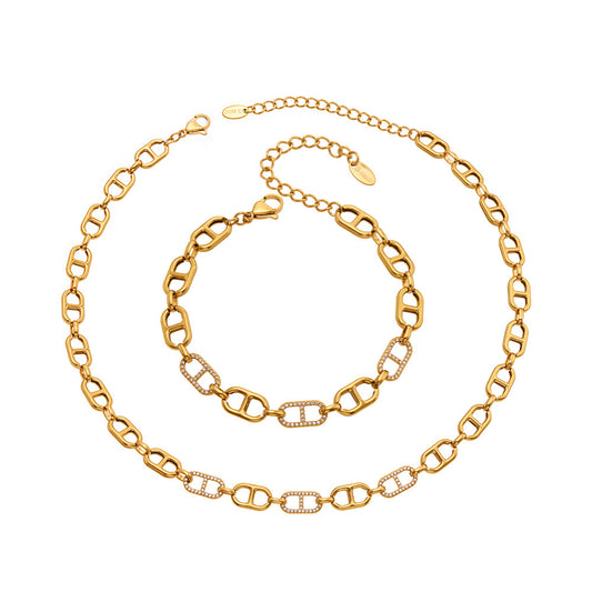 316L Stainless Steel 18K PVD Gold Zircon Rectangle Bracelet made with 316L stainless steel and 18K PVD gold finish for wholesale jewelry buyers - image 4