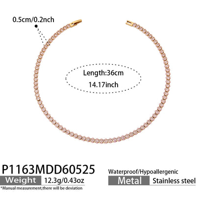 316L Stainless Steel 18K PVD Gold Zircon Bracelet and Necklace made with 316L stainless steel and 18K PVD gold finish for wholesale jewelry buyers - image 11