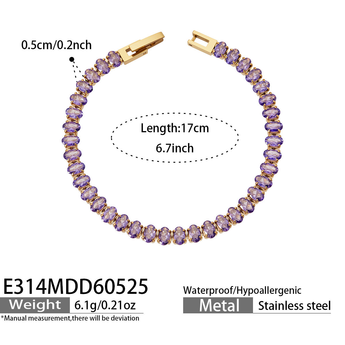 316L Stainless Steel 18K PVD Gold Zircon Bracelet and Necklace made with 316L stainless steel and 18K PVD gold finish for wholesale jewelry buyers - image 12
