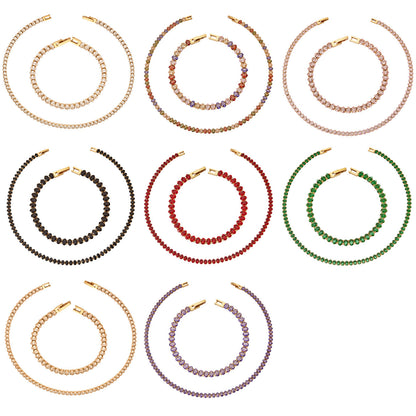 316L Stainless Steel 18K PVD Gold Zircon Bracelet and Necklace made with 316L stainless steel and 18K PVD gold finish for wholesale jewelry buyers - image 13