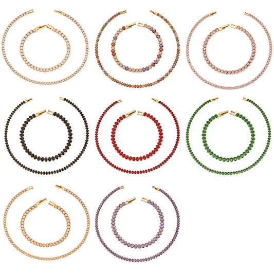 316L Stainless Steel 18K PVD Gold Zircon Bracelet and Necklace made with 316L stainless steel and 18K PVD gold finish for wholesale jewelry buyers - image 13