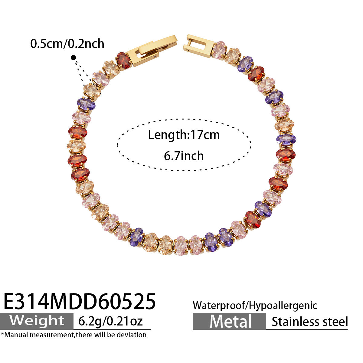 316L Stainless Steel 18K PVD Gold Zircon Bracelet and Necklace made with 316L stainless steel and 18K PVD gold finish for wholesale jewelry buyers - image 14