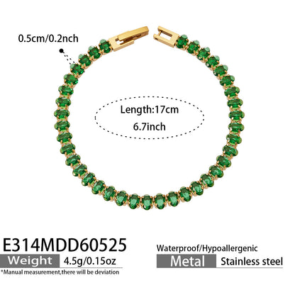316L Stainless Steel 18K PVD Gold Zircon Bracelet and Necklace made with 316L stainless steel and 18K PVD gold finish for wholesale jewelry buyers - image 15