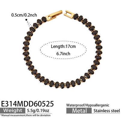 316L Stainless Steel 18K PVD Gold Zircon Bracelet and Necklace made with 316L stainless steel and 18K PVD gold finish for wholesale jewelry buyers - image 17
