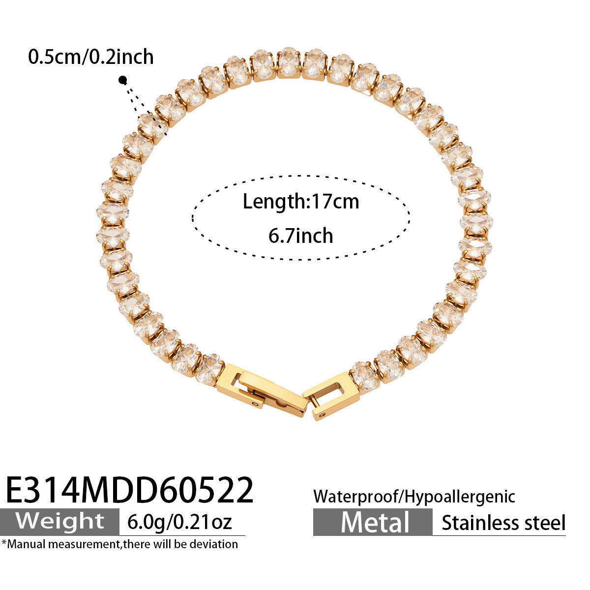 316L Stainless Steel 18K PVD Gold Zircon Bracelet and Necklace made with 316L stainless steel and 18K PVD gold finish for wholesale jewelry buyers - image 18