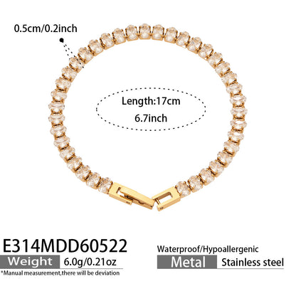 316L Stainless Steel 18K PVD Gold Zircon Bracelet and Necklace made with 316L stainless steel and 18K PVD gold finish for wholesale jewelry buyers - image 18