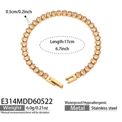 316L Stainless Steel 18K PVD Gold Zircon Bracelet and Necklace made with 316L stainless steel and 18K PVD gold finish for wholesale jewelry buyers - image 19