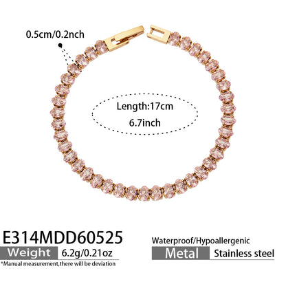 316L Stainless Steel 18K PVD Gold Zircon Bracelet and Necklace made with 316L stainless steel and 18K PVD gold finish for wholesale jewelry buyers - image 20
