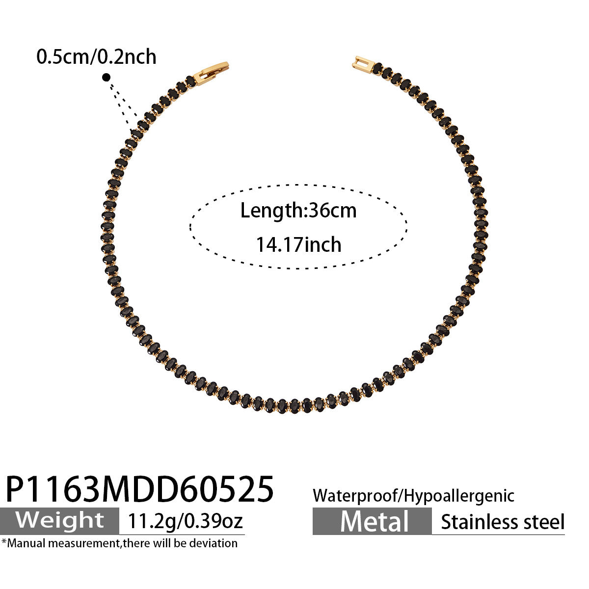 316L Stainless Steel 18K PVD Gold Zircon Bracelet and Necklace made with 316L stainless steel and 18K PVD gold finish for wholesale jewelry buyers - image 6