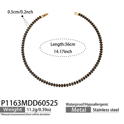 316L Stainless Steel 18K PVD Gold Zircon Bracelet and Necklace made with 316L stainless steel and 18K PVD gold finish for wholesale jewelry buyers - image 6