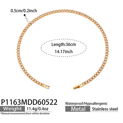 316L Stainless Steel 18K PVD Gold Zircon Bracelet and Necklace made with 316L stainless steel and 18K PVD gold finish for wholesale jewelry buyers - image 7