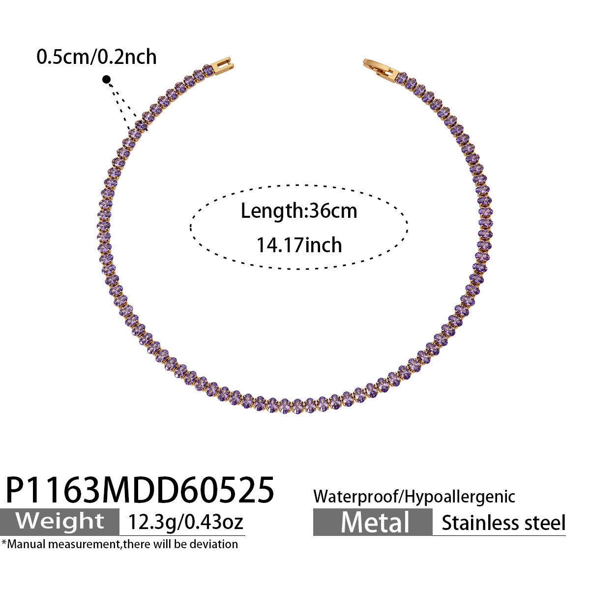 316L Stainless Steel 18K PVD Gold Zircon Bracelet and Necklace made with 316L stainless steel and 18K PVD gold finish for wholesale jewelry buyers - image 8