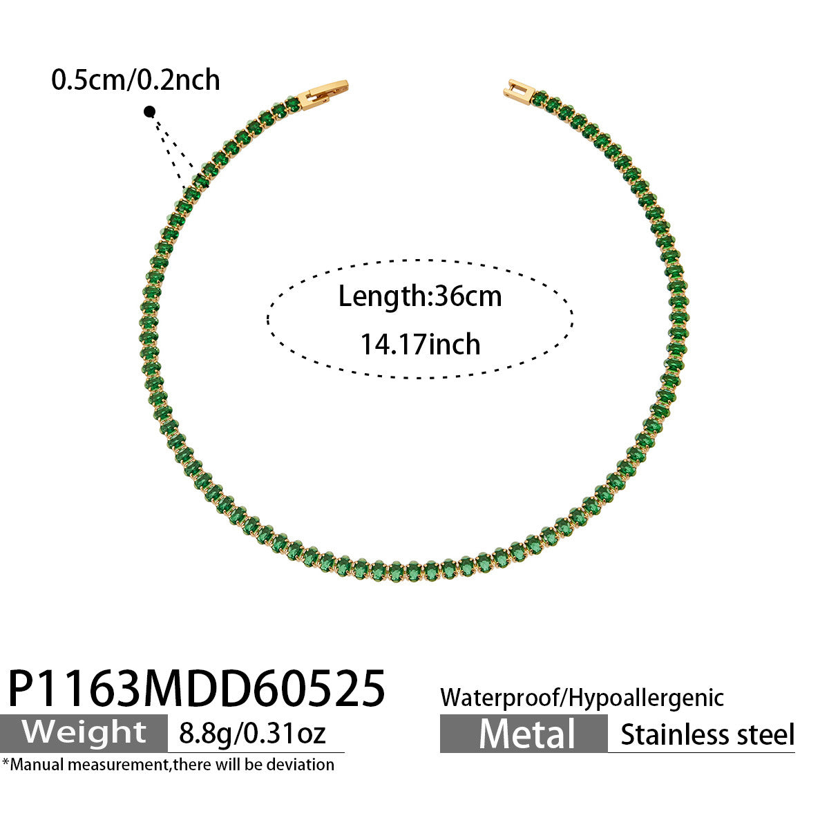 316L Stainless Steel 18K PVD Gold Zircon Bracelet and Necklace made with 316L stainless steel and 18K PVD gold finish for wholesale jewelry buyers - image 9