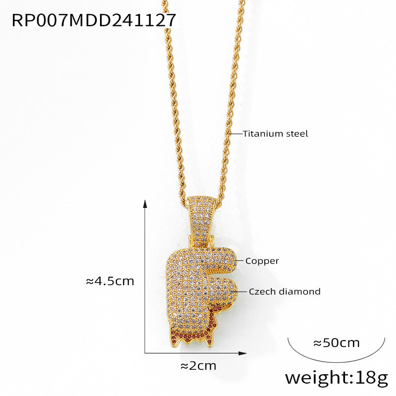 316L Stainless Steel 18K PVD Gold Zircon Letter Necklace made with 316L stainless steel and 18K PVD gold finish for wholesale jewelry buyers - image 10