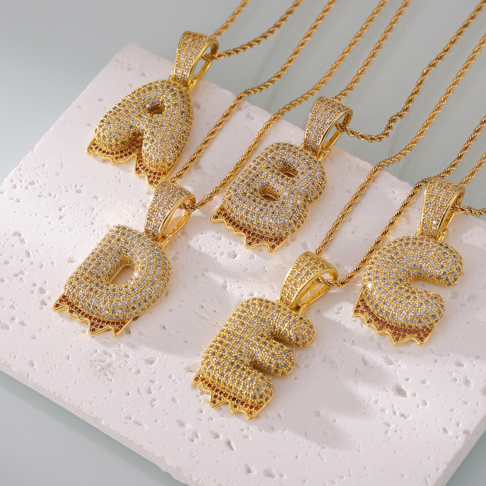 316L Stainless Steel 18K PVD Gold Zircon Letter Necklace made with 316L stainless steel and 18K PVD gold finish for wholesale jewelry buyers - image 11