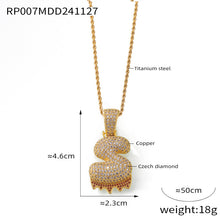 316L Stainless Steel 18K PVD Gold Zircon Letter Necklace made with 316L stainless steel and 18K PVD gold finish for wholesale jewelry buyers - image 15