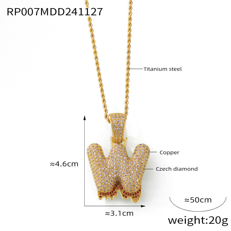 316L Stainless Steel 18K PVD Gold Zircon Letter Necklace made with 316L stainless steel and 18K PVD gold finish for wholesale jewelry buyers - image 19