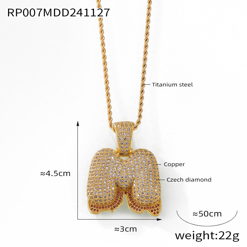 316L Stainless Steel 18K PVD Gold Zircon Letter Necklace made with 316L stainless steel and 18K PVD gold finish for wholesale jewelry buyers - image 22