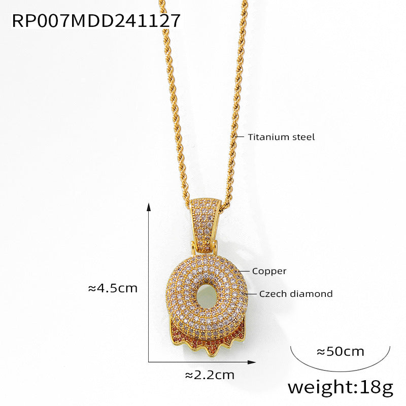 316L Stainless Steel 18K PVD Gold Zircon Letter Necklace made with 316L stainless steel and 18K PVD gold finish for wholesale jewelry buyers - image 24