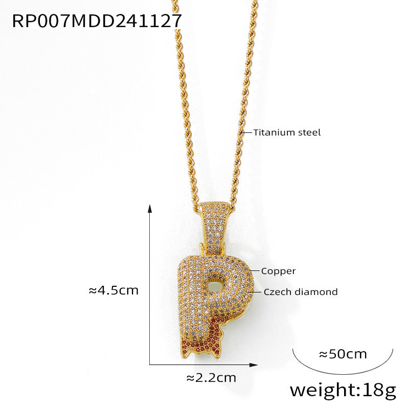 316L Stainless Steel 18K PVD Gold Zircon Letter Necklace made with 316L stainless steel and 18K PVD gold finish for wholesale jewelry buyers - image 25