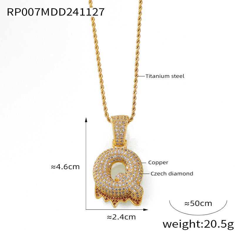 316L Stainless Steel 18K PVD Gold Zircon Letter Necklace made with 316L stainless steel and 18K PVD gold finish for wholesale jewelry buyers - image 26