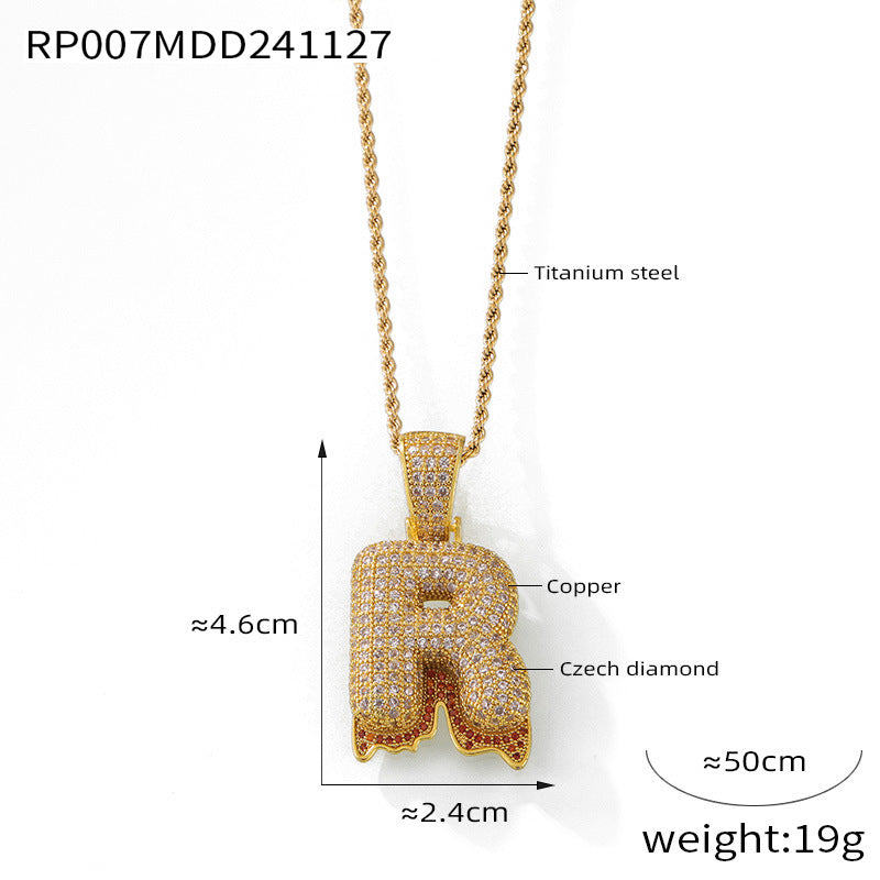 316L Stainless Steel 18K PVD Gold Zircon Letter Necklace made with 316L stainless steel and 18K PVD gold finish for wholesale jewelry buyers - image 27
