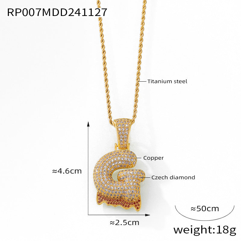 316L Stainless Steel 18K PVD Gold Zircon Letter Necklace made with 316L stainless steel and 18K PVD gold finish for wholesale jewelry buyers - image 28